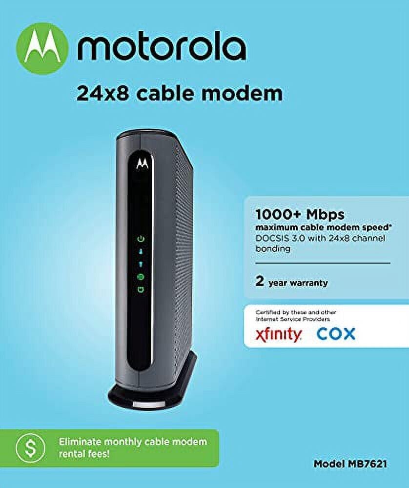 24x8 Modems Cable Modem Model MB7621 DOCSIS 3.0 Comcast Xfinity Charter Approved