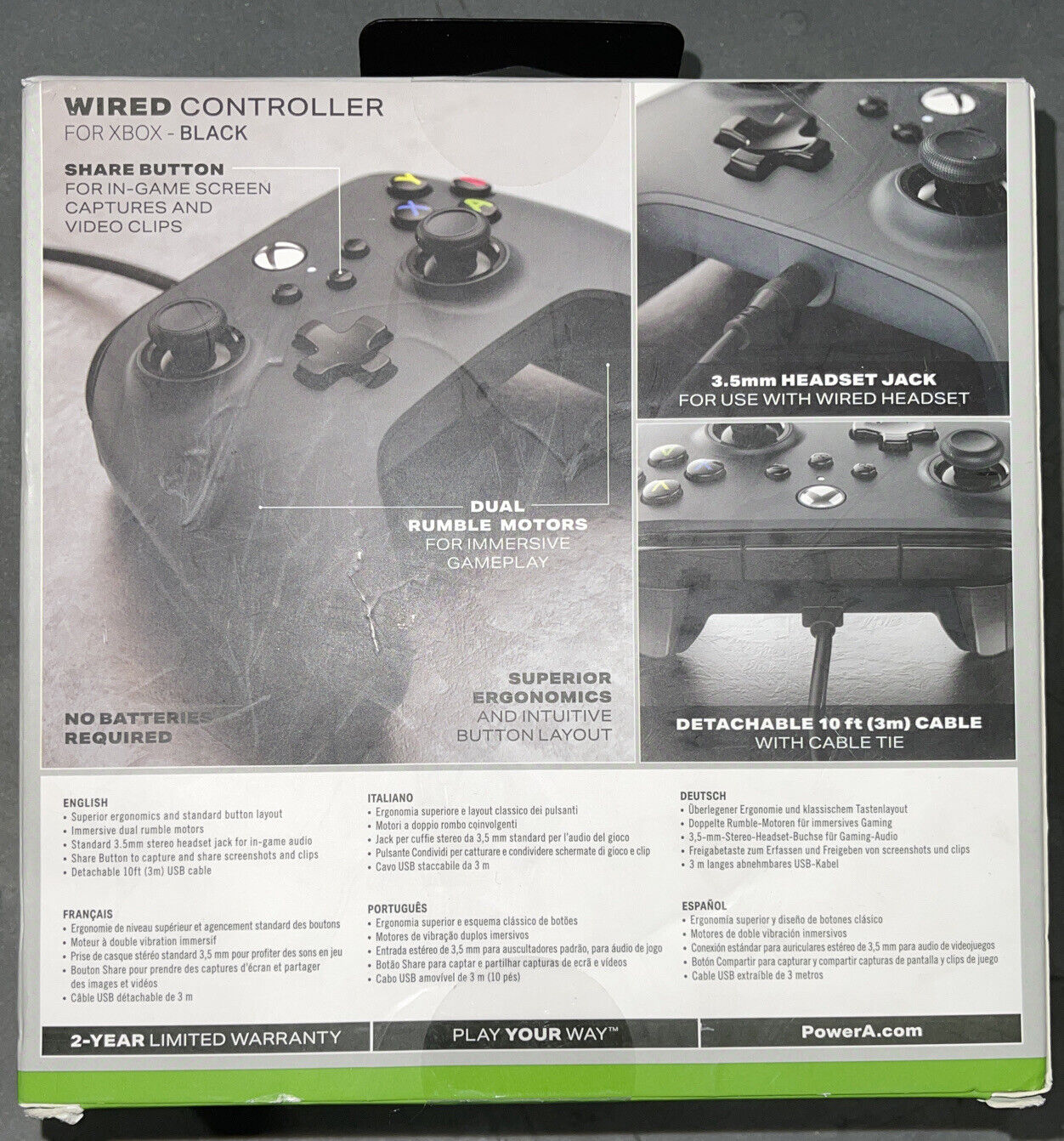 PowerA Wired Controller Manette Cable for Xbox Series X|S & Xbox One Brand New