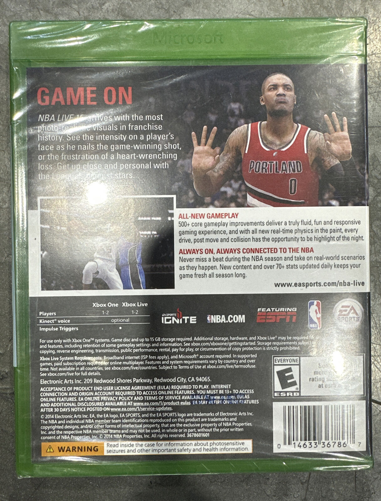 NBA Live 15 (Microsoft Xbox One, 2014) Brand New Sealed