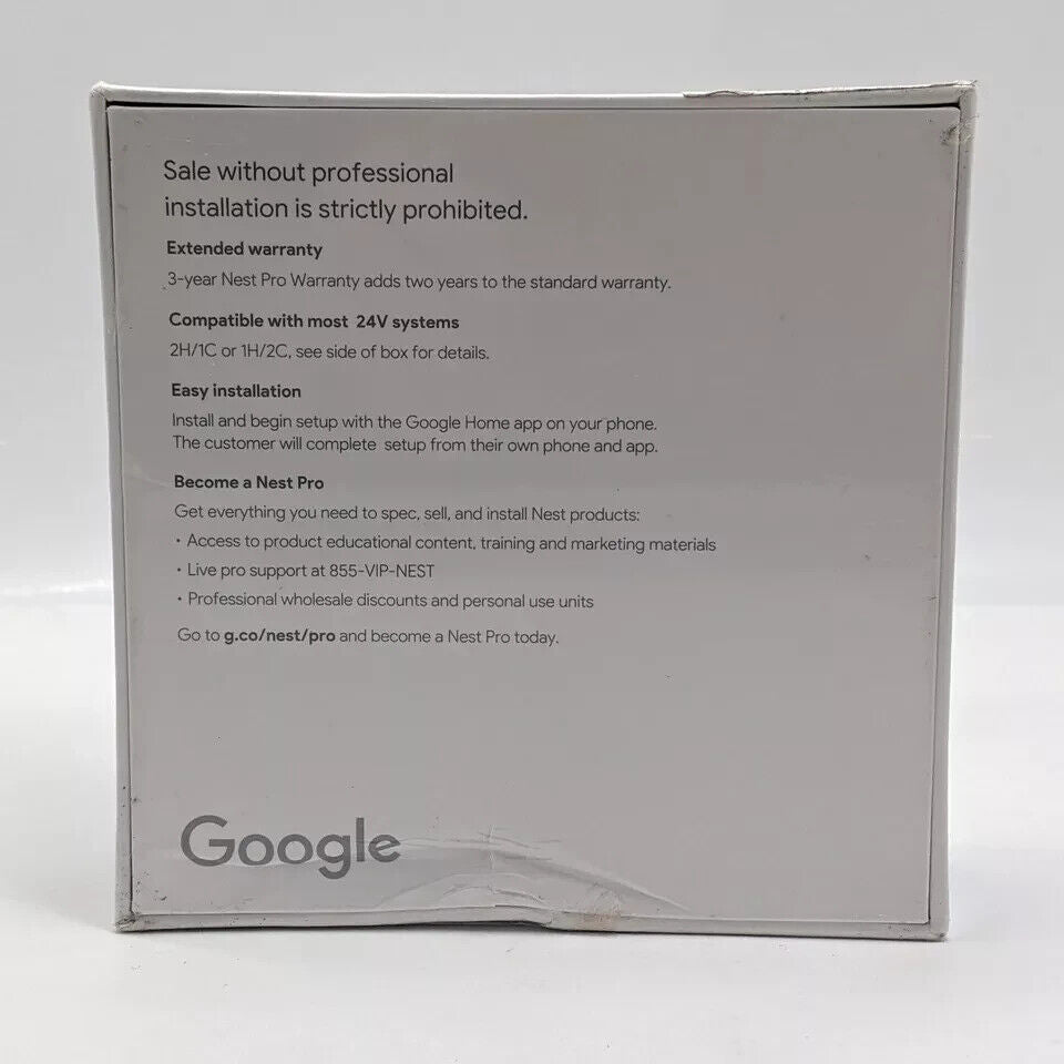 Google Nest G4CVZ Programmable Wi-Fi Thermostat - Fog Gray