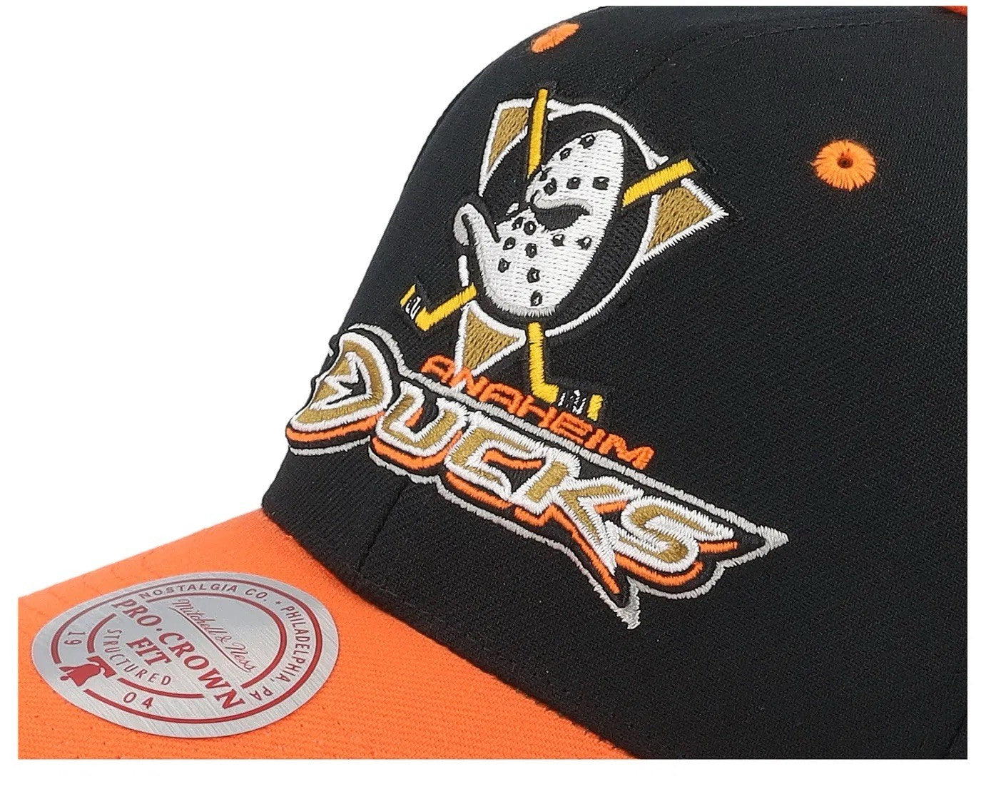 Mitchell & Ness Anaheim Ducks All In 2.0 Pro Black/Orange SnapBack Pro-Crown Fit