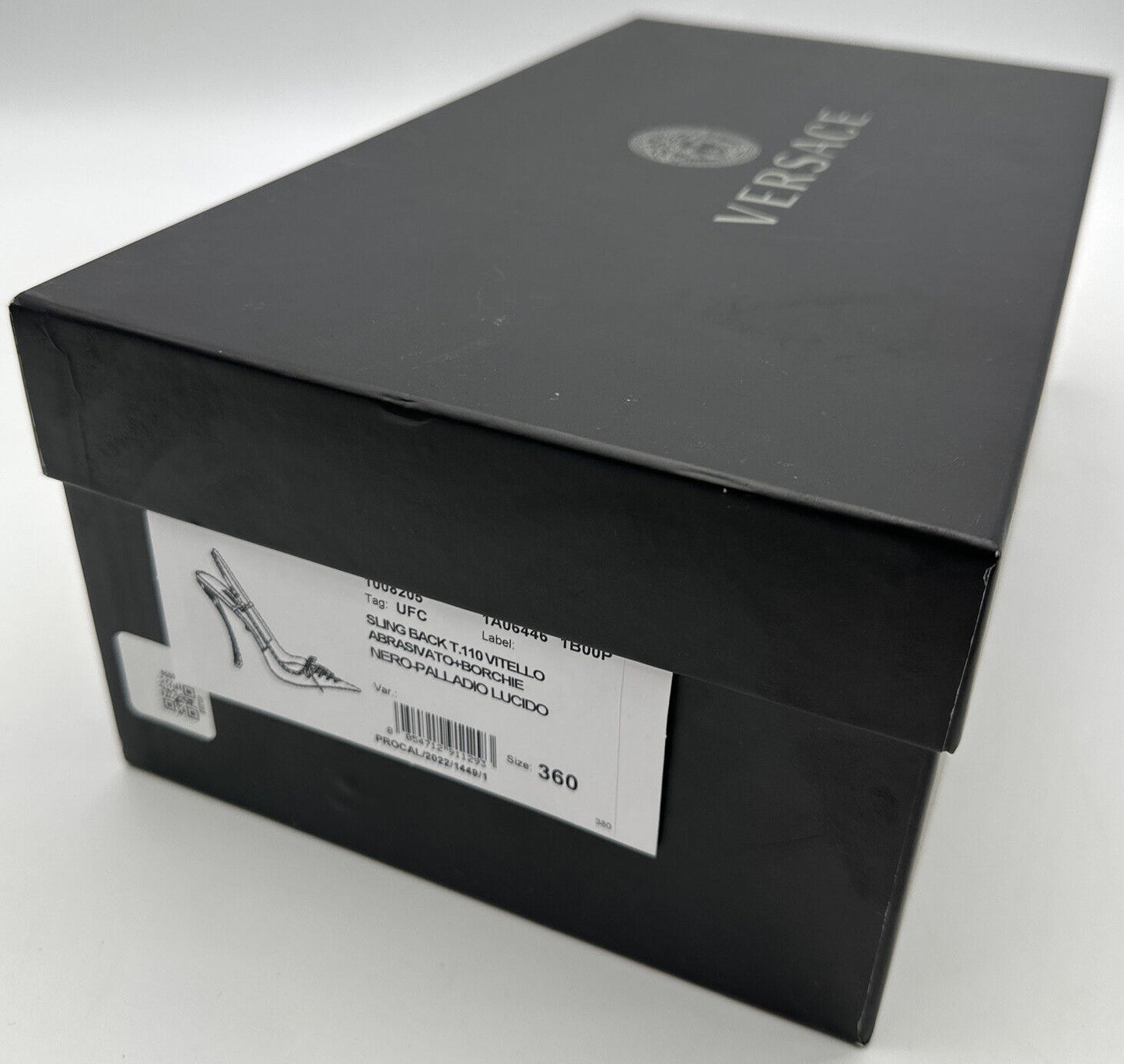 Versace LACED PIN-POINT SLINGBACK PUMPS - 1008205 1A06446 1B00P (Size 360 - W6)