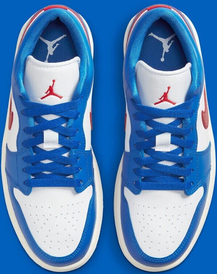 *NEW* Women Air Jordan 1 Low Sport Blue Gym Red (DC0774 416)