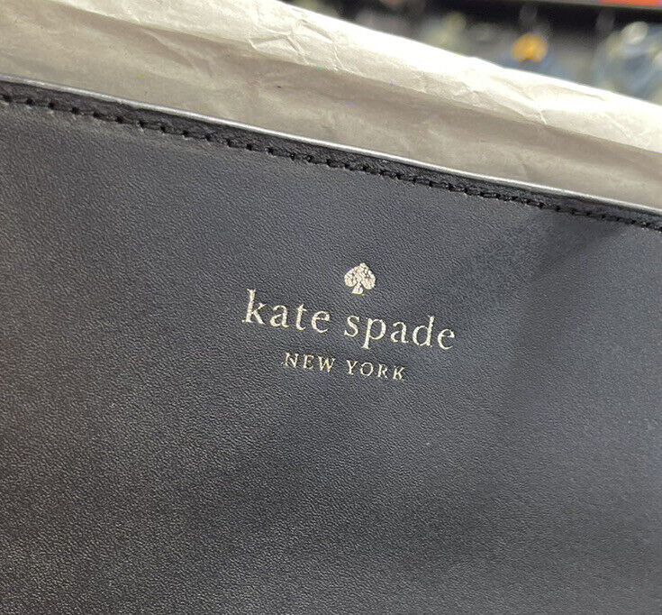 KATE SPADE EMILIA Tote Black Smooth Leather Shoulder Bag Tassel WKRU6984 New