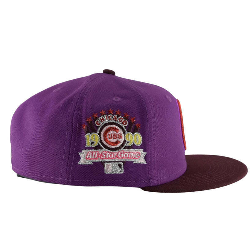 New Era Chicago Cubs Grape Maroon All Star Game 1990 59FIFTY Fitted Hat 7 3/8