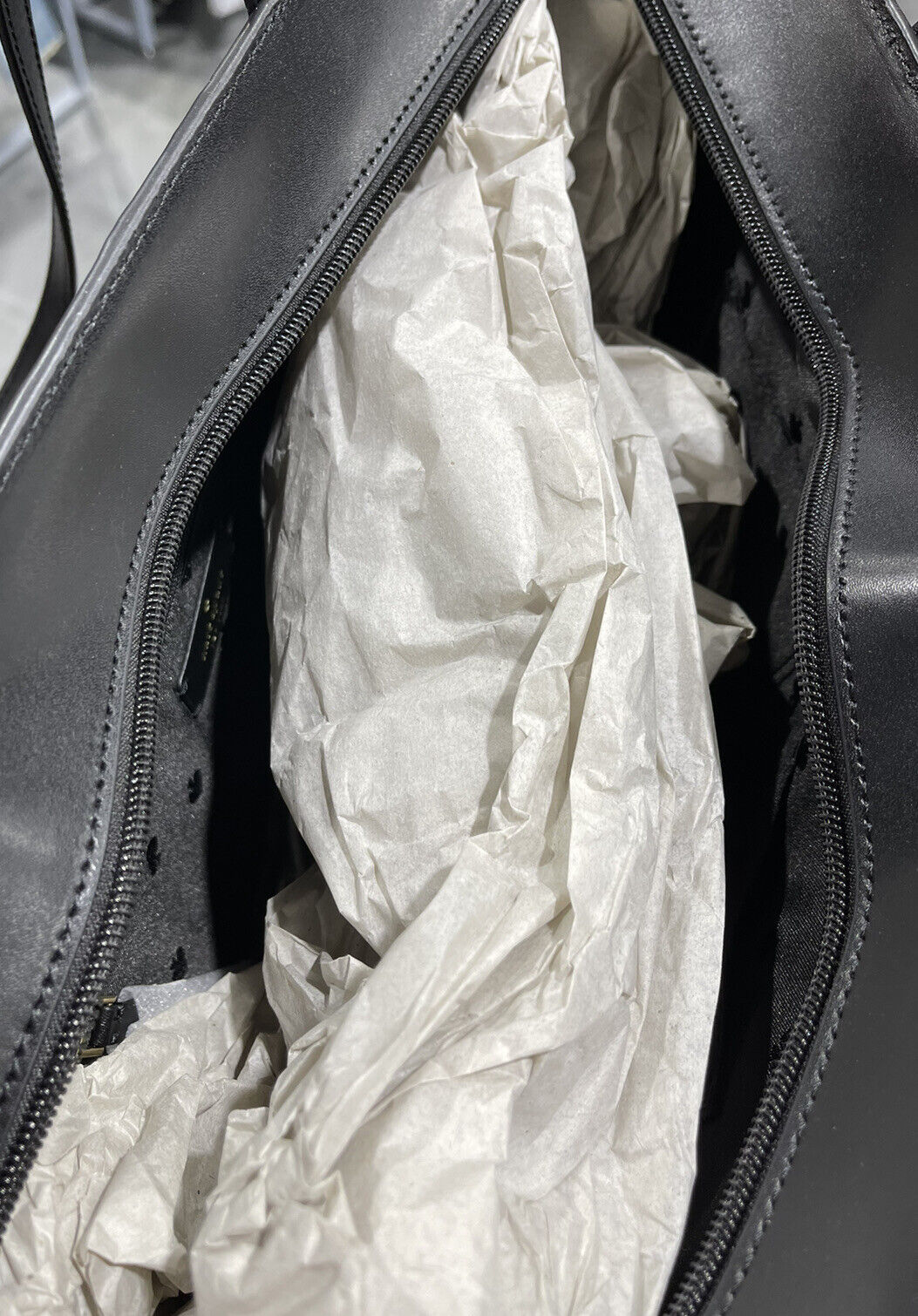 KATE SPADE EMILIA Tote Black Smooth Leather Shoulder Bag Tassel WKRU6984 New