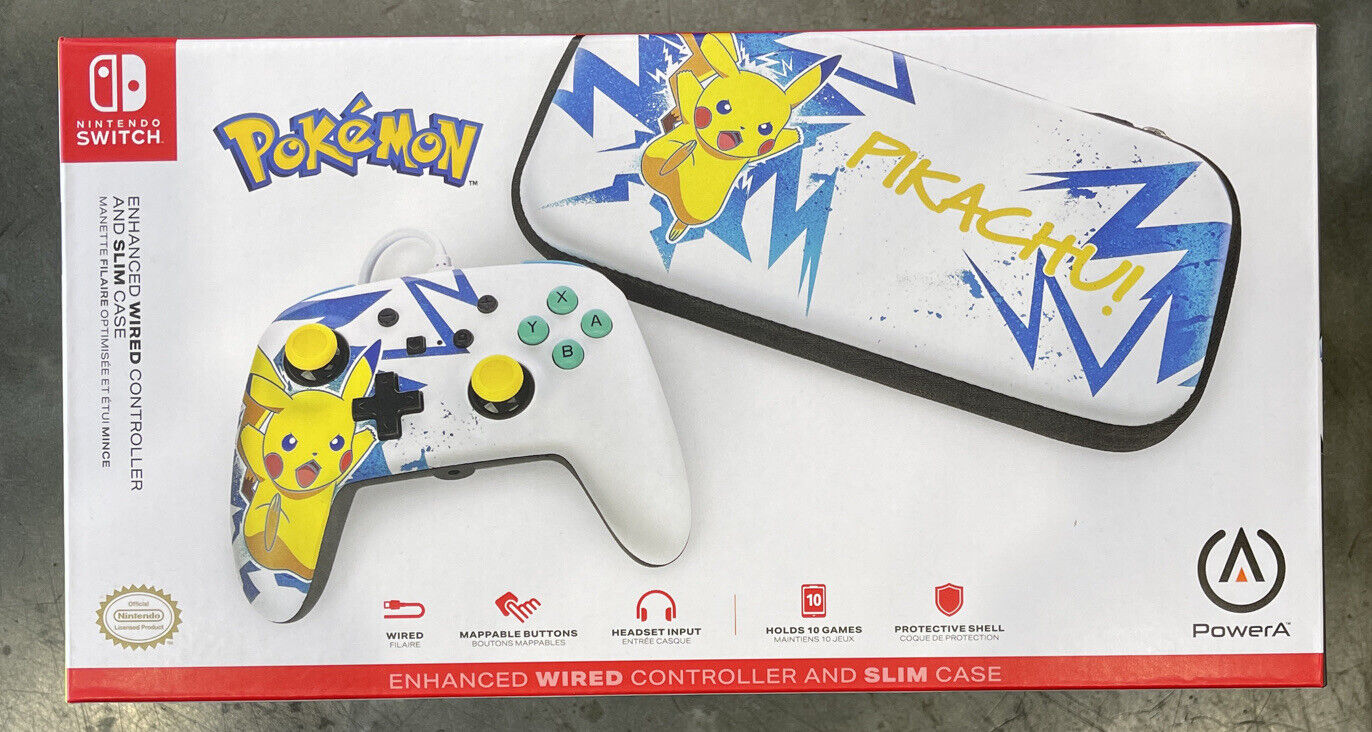 Nintendo Switch Pokémon PowerA Enhanced WIRED Controller And Slim Case BRAND NEW