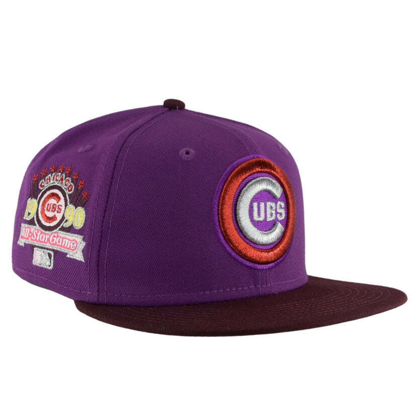 New Era Chicago Cubs Grape Maroon All Star Game 1990 59FIFTY Fitted Hat 7 3/8