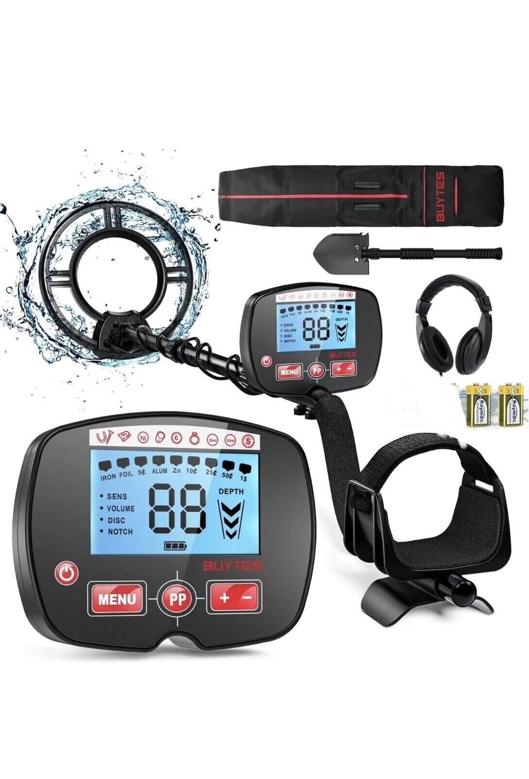 GC-1071 Black IP68 Waterproof Search Coil Premier Gold Metal Detector Kit