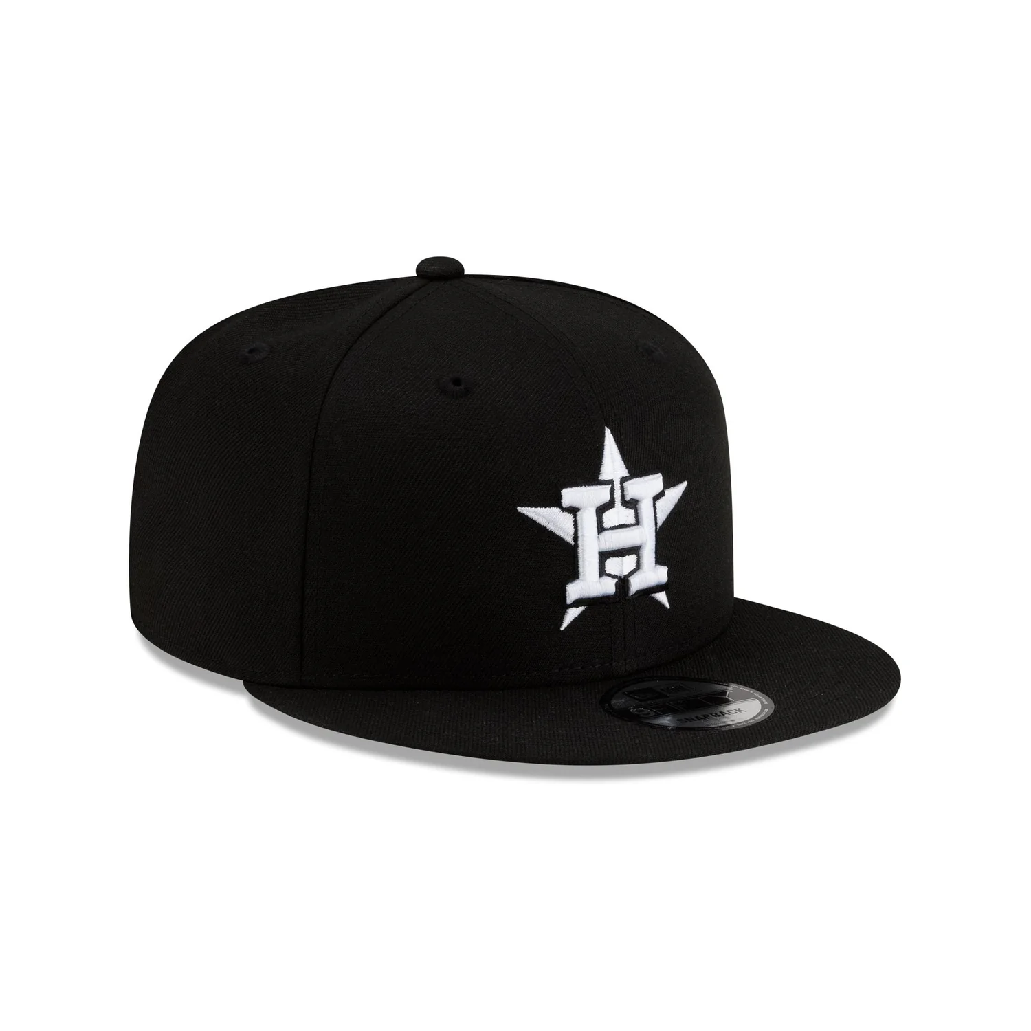 new era Houston Astros Basic Black & White 9FIFTY Snapback Hat