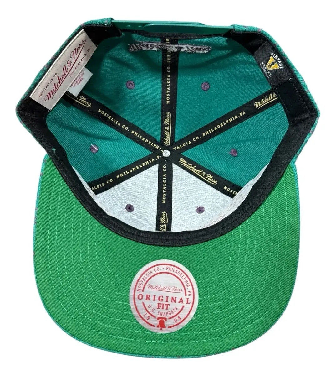 Mitchell And Ness NHL Splatters Snapback Vintage Ducks Teal Original Fit OG Snap