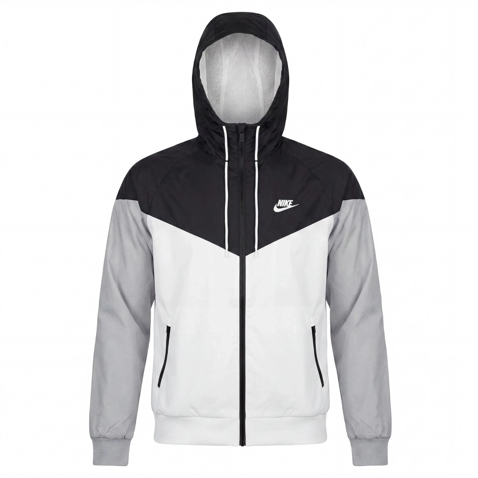 Nike Men’s Windrunner Hooded Jacket CU9474-012 Black/White/WolfGrey  Size Medium