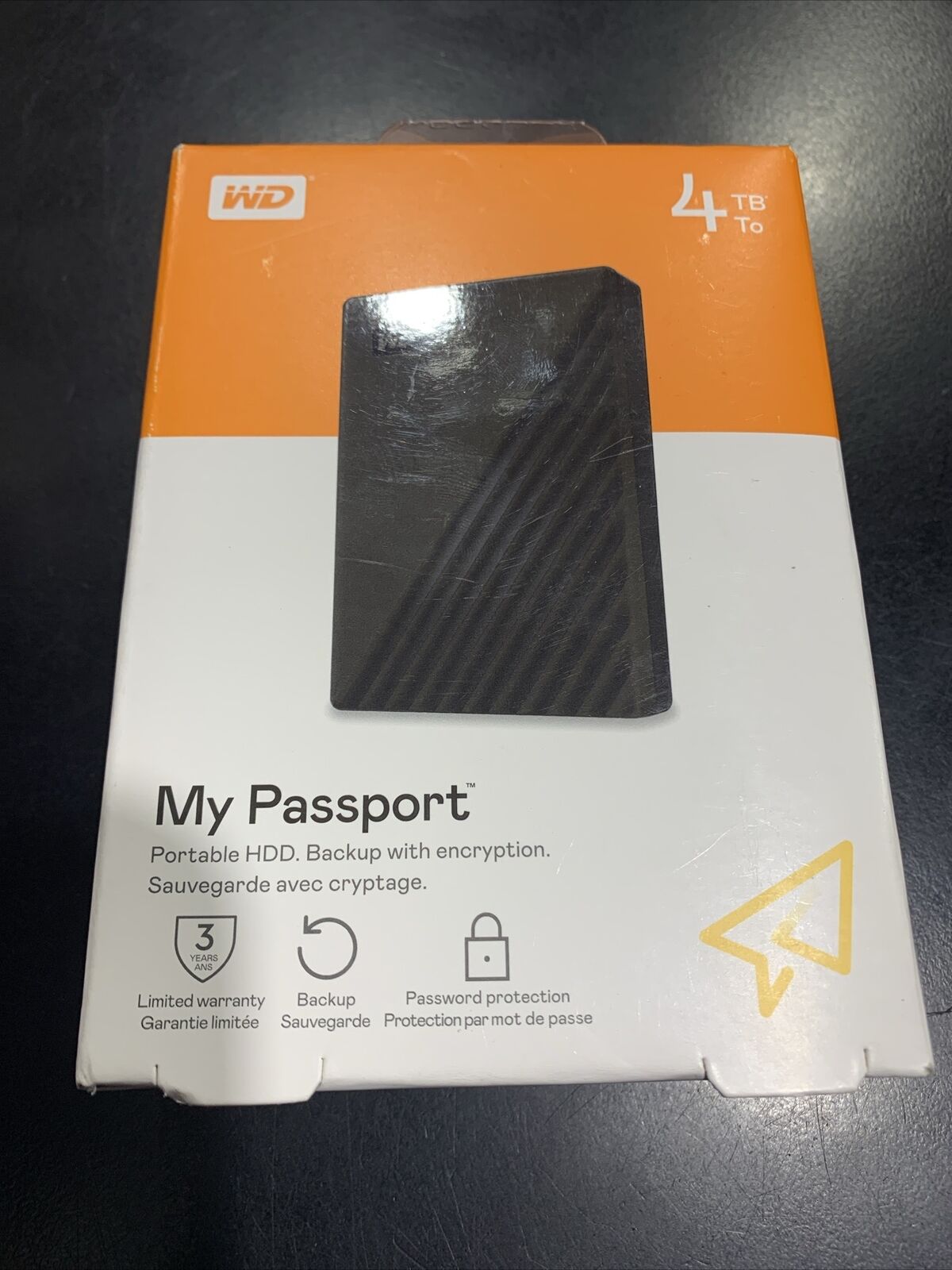 WD WDBPKJ0040BBK-WESN My Passport 4TB External Hard Drive - Black