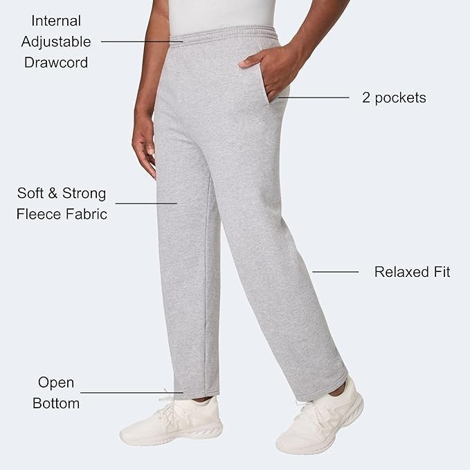 Hanes Men Fleece Sweatpants w/ pockets ComfortSoft EcoSmart High Stitch 3x