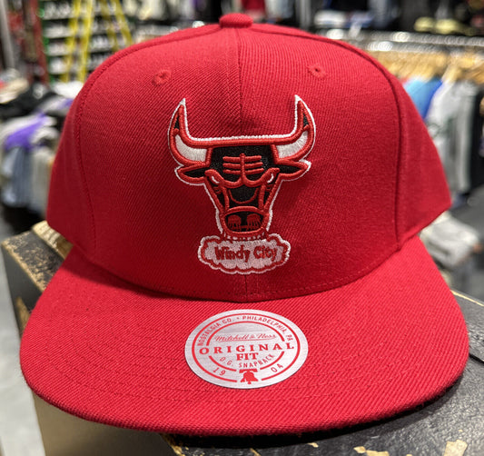 Mitchell & Ness Chicago Bulls Team Ground 2.0 Red Adjustable Snapback Hat Cap