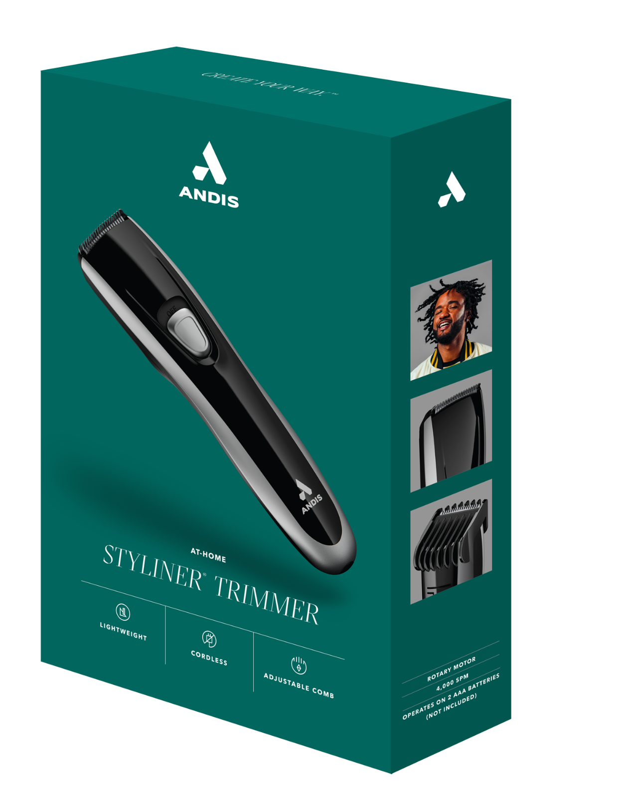 Andis Styliner Trimmer Shave & Trim Kit Black Cordless Stainless Steel Blades