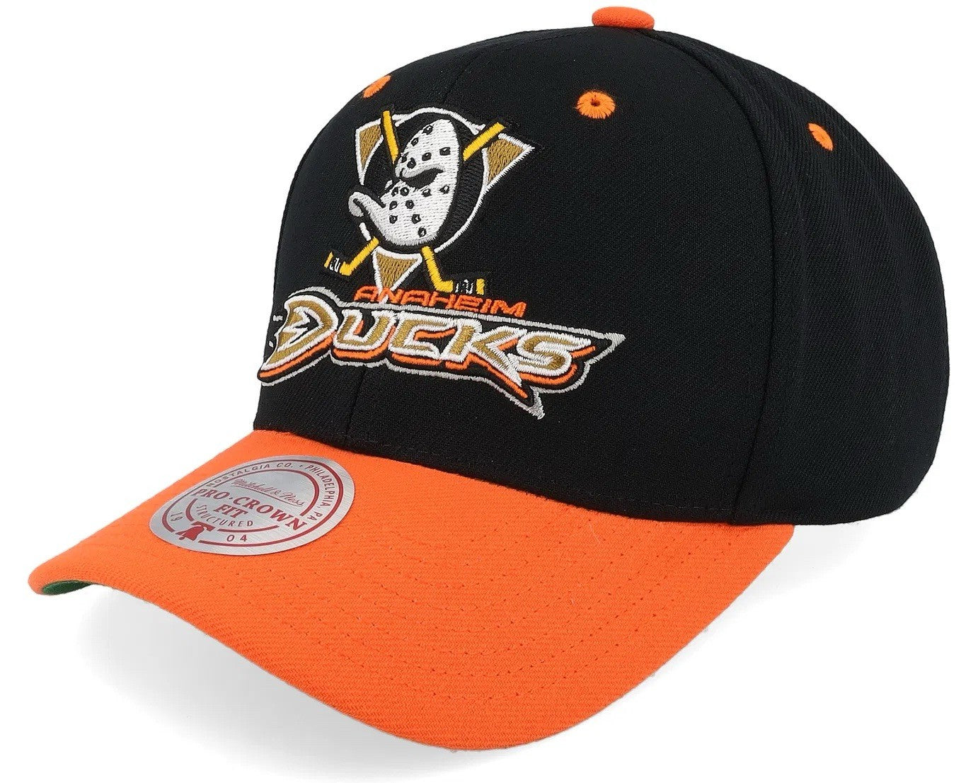 Mitchell & Ness Anaheim Ducks All In 2.0 Pro Black/Orange SnapBack Pro-Crown Fit