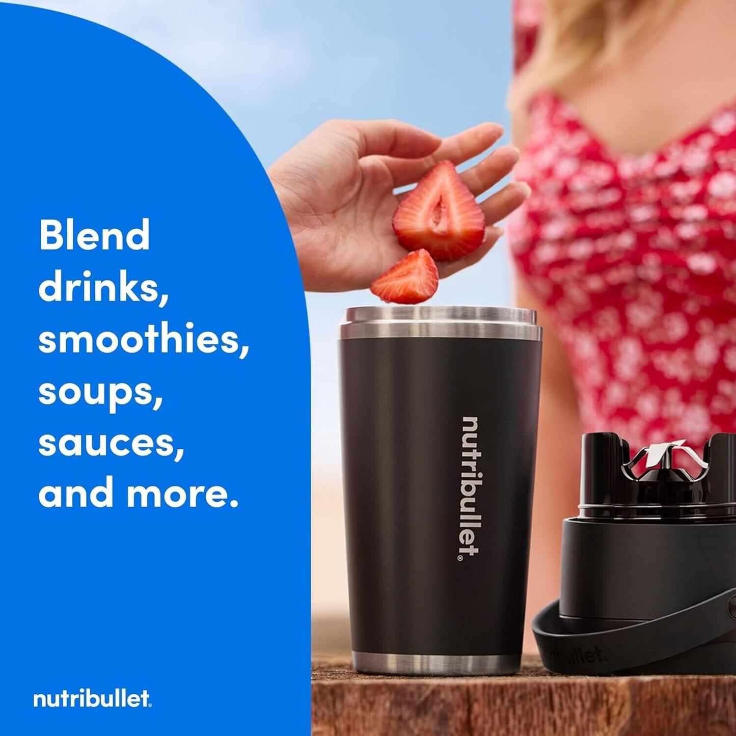 New! Nutribullet Flip Insulated Portable Blender in Brushed Stainless Steel