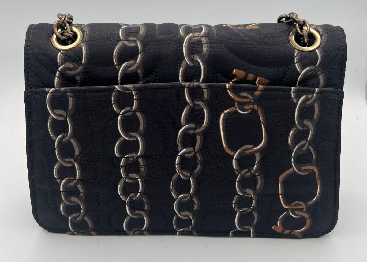 Salvatore Ferragamo Gancini Turnlock Flap Bag Quilted Printed Silk Medium
