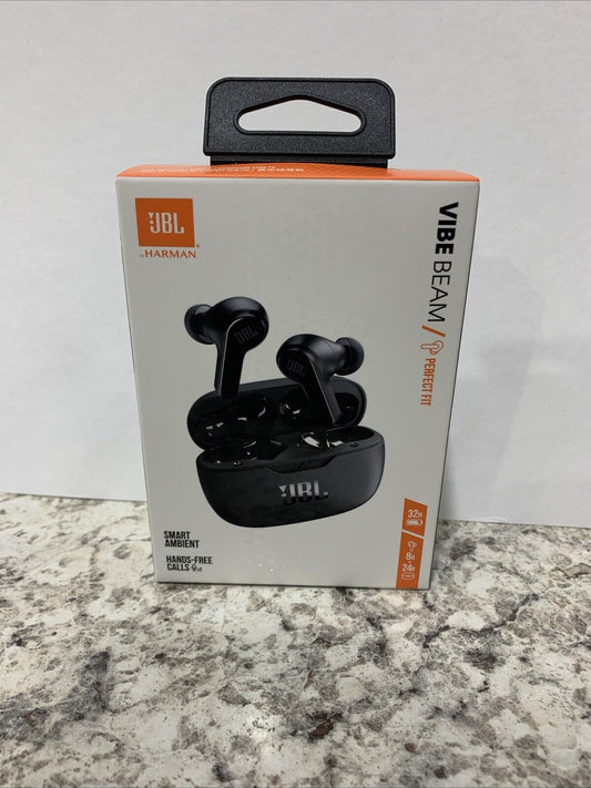 JBL Vibe Beam Perfect Fit Bluetooth Earbuds, Water & Dust Resistant - Black