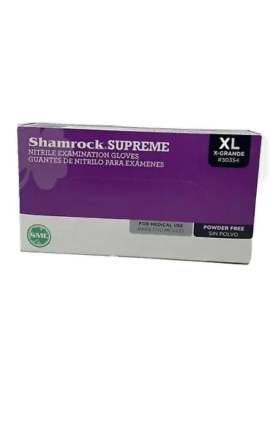 Shamrock Supreme Blue Nitrile Exam Gloves, Powder Free, Size XL , FREESHIPPING