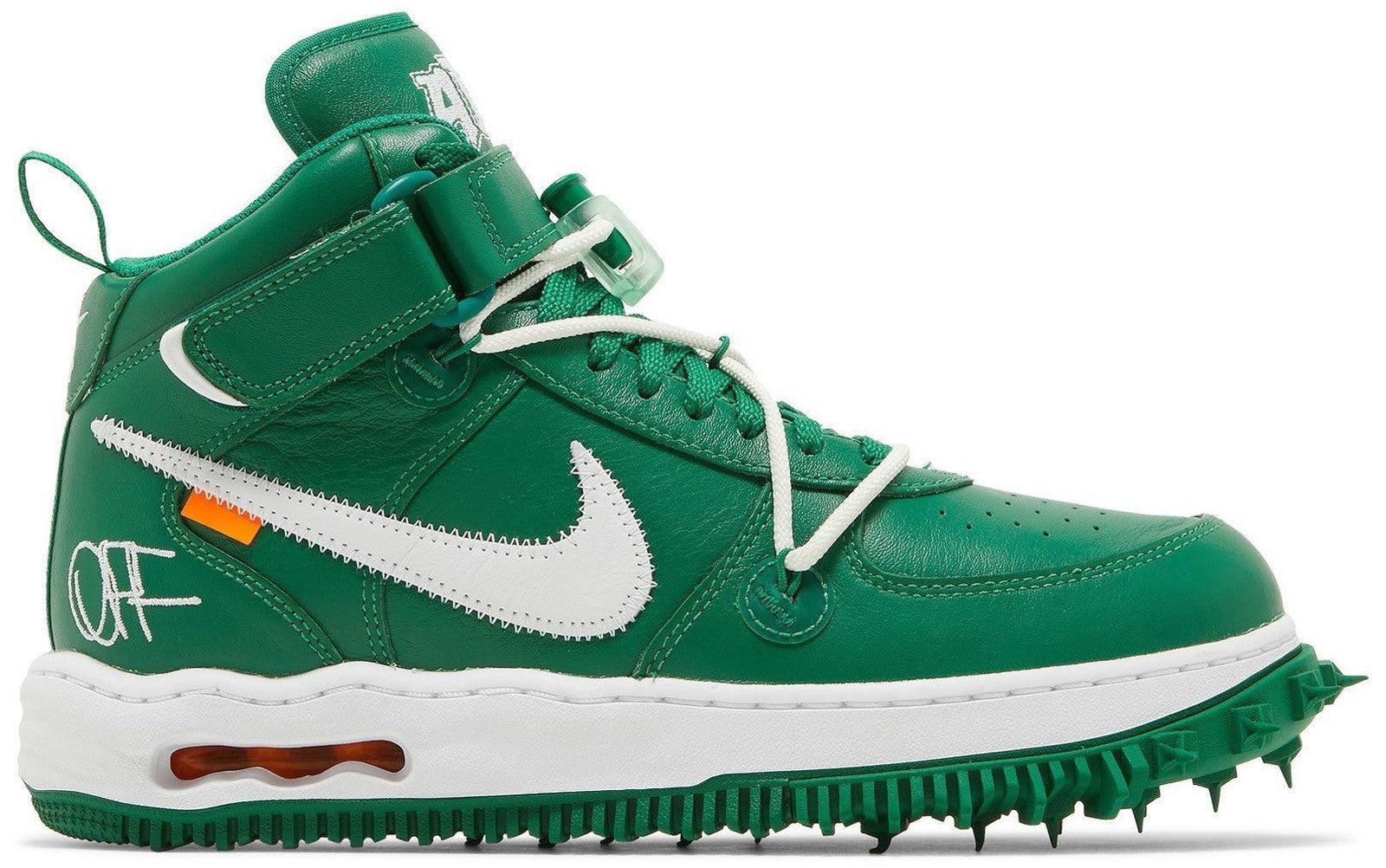 Nike Off-White Air Force 1 Mid SP Leather Size 14 Pine Green White DR0500 300