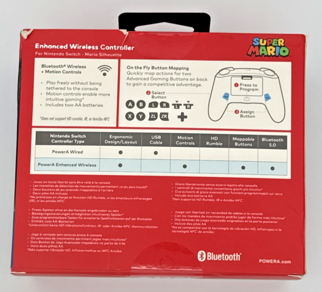 PowerA Enhanced Wireless Mario Silhouette Controller for Nintendo Switch