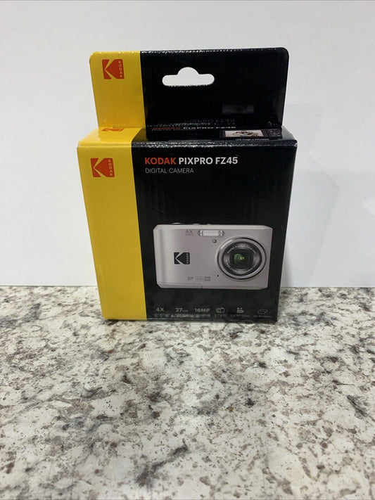 New in Box - Kodak PIXPRO FZ45 16 MP Digital Camera SILVER 4X Optical Friendly