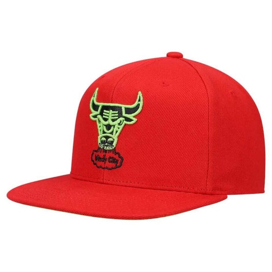 Mitchell & Ness Chicago Bulls Reverse Grinch HWC Adjustable Snapback Hat Cap New