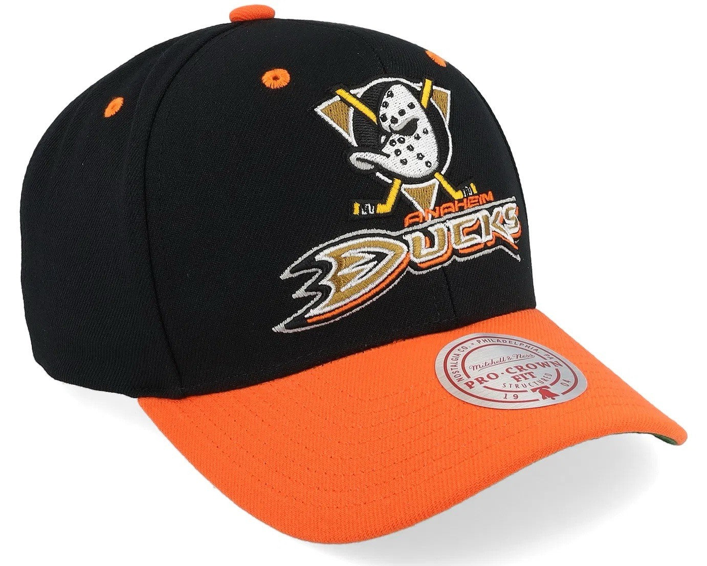 Mitchell & Ness Anaheim Ducks All In 2.0 Pro Black/Orange SnapBack Pro-Crown Fit