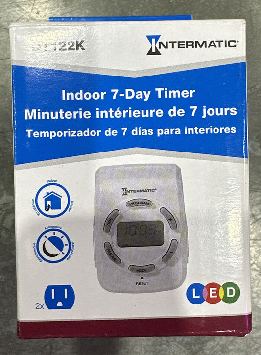 Intermatic 15 Amp 7-Day Indoor Plug-In HeavyDuty Digital Timer Two 3-Prong Plugs
