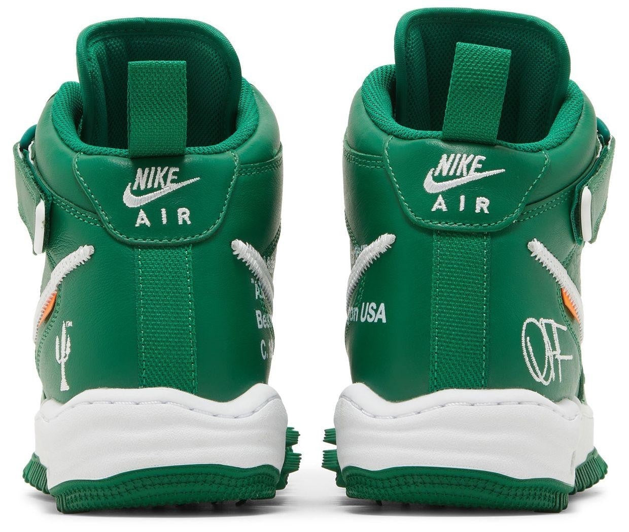 Nike Off-White Air Force 1 Mid SP Leather Size 14 Pine Green White DR0500 300