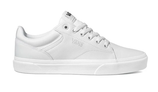 Vans Seldan Tumble Triple White Low Top Lace Up Sneakers
