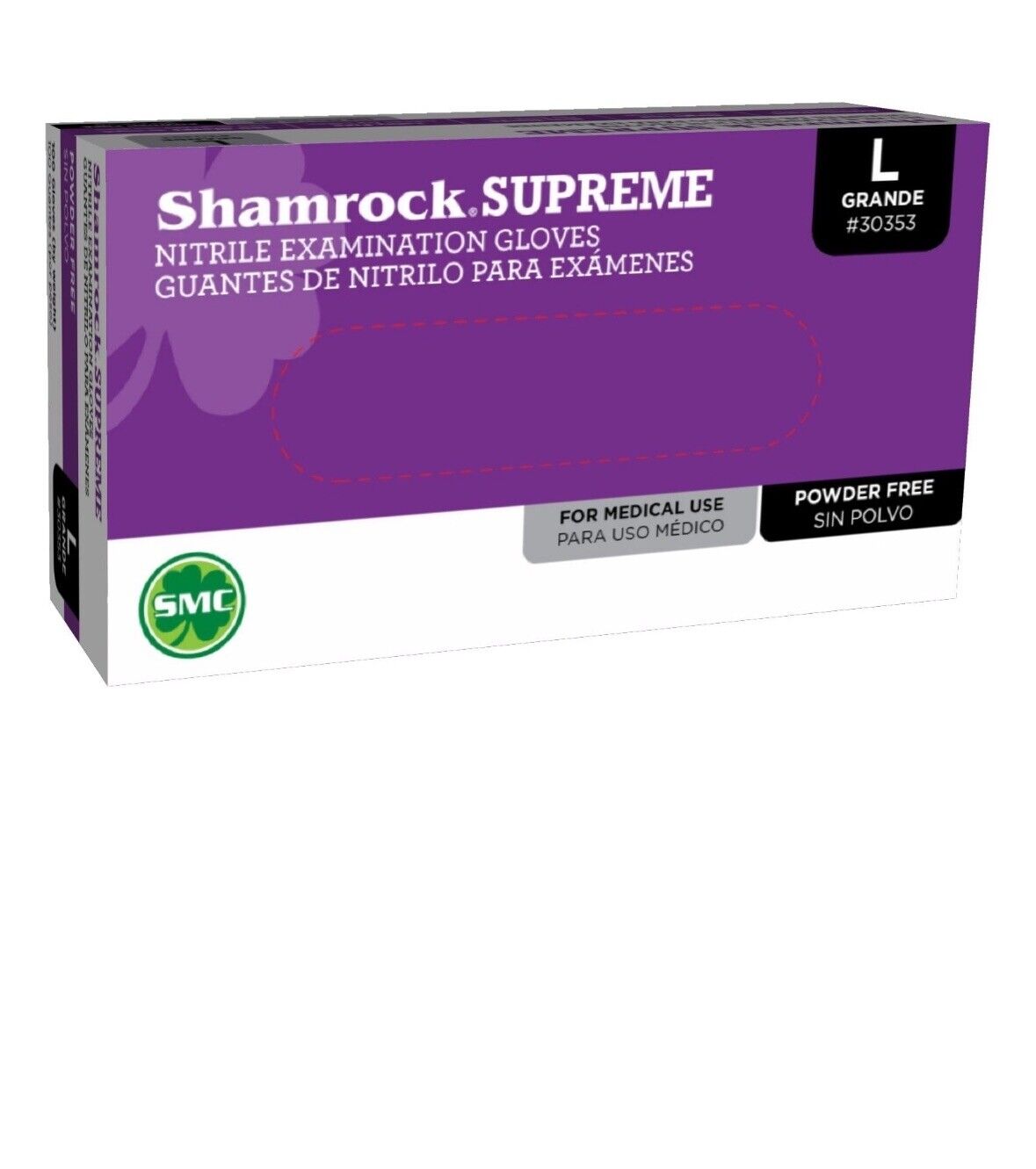 Shamrock Supreme Blue Nitrile Exam Gloves, Powder Free, Size Large, FREESHIPPING