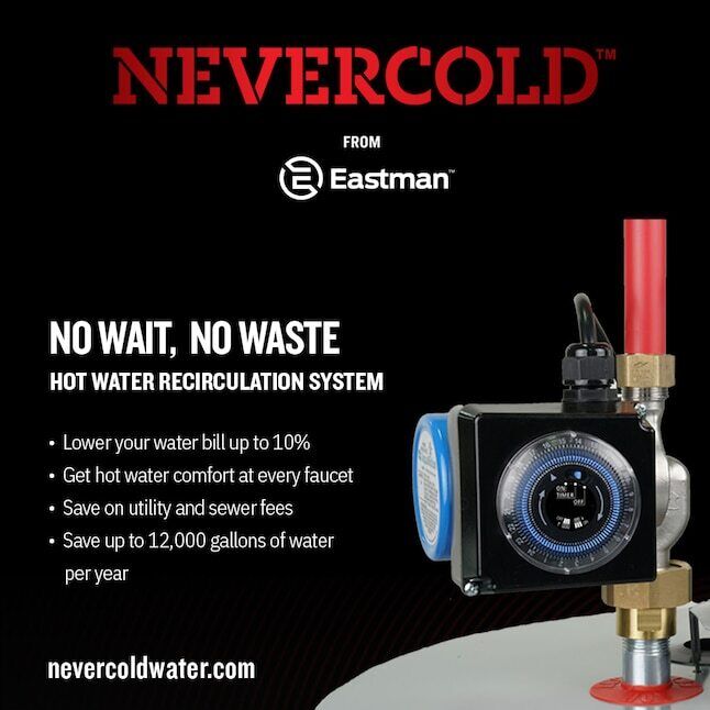 Eastman Nevercold 3/4-in Universal Hot Water Heater Recirculation Pump 70601