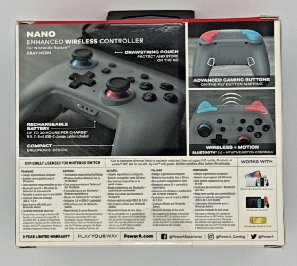 🎮 PowerA Wireless Controller for Nintendo Switch – Gray – Brand New