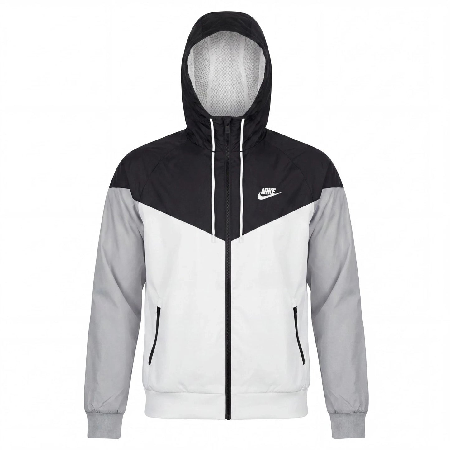 Nike Men’s Windrunner Hooded Jacket CU9474-012 Black/White/WolfGrey  Size Small