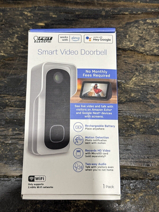 Feit Electric Smart Video Doorbell Voice Control Motion Detection 2-Way Audio