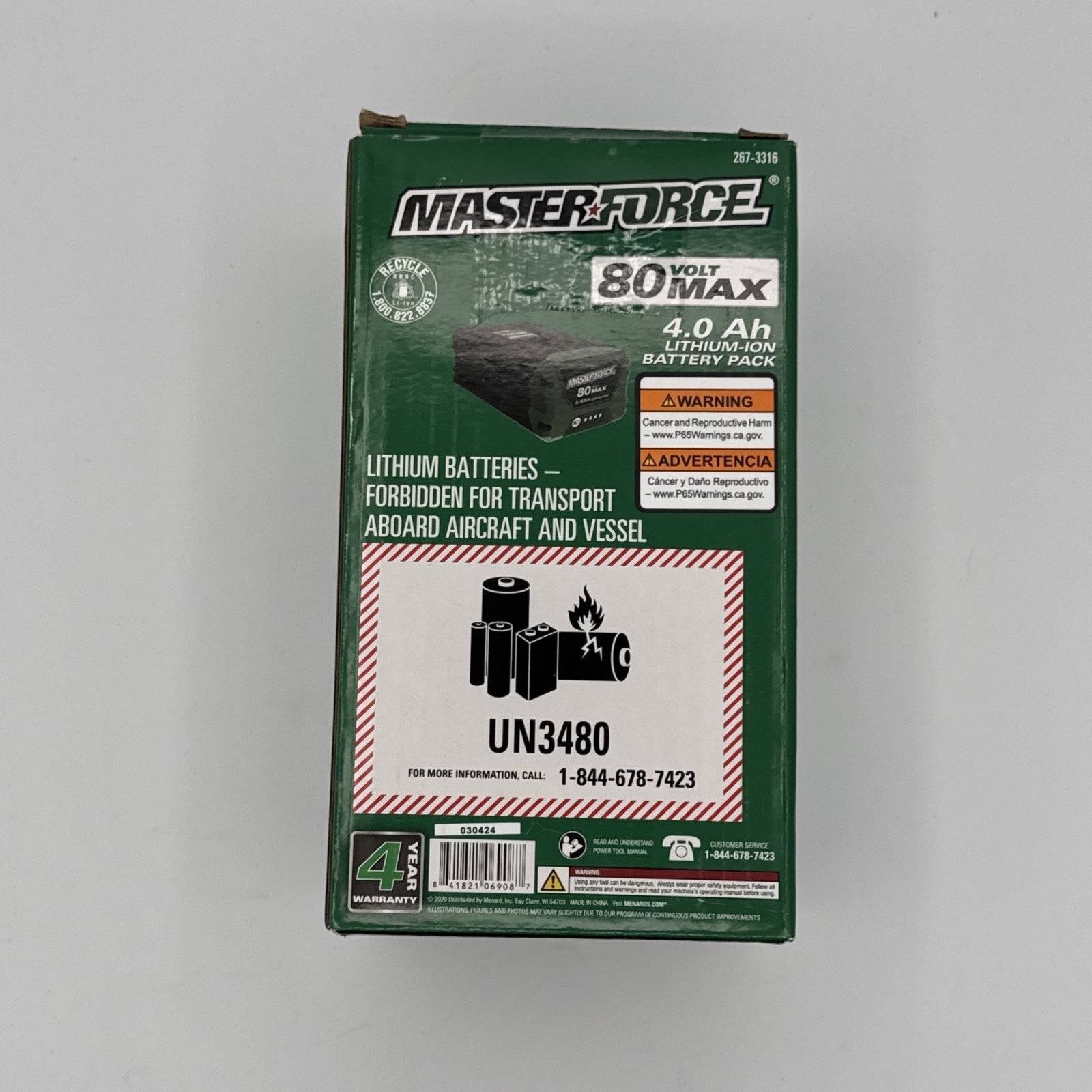 Masterforce 80V Lithium-Ion 4.0Ah Battery