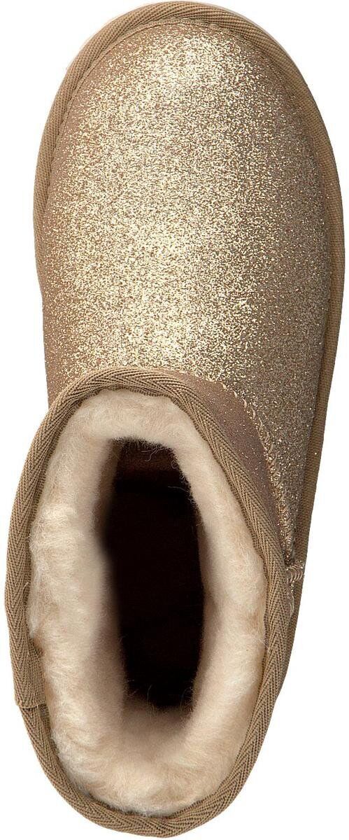 UGG Kids Classic Short II Glitter Gold Youth Winter Boots Brand New Fast Shippin