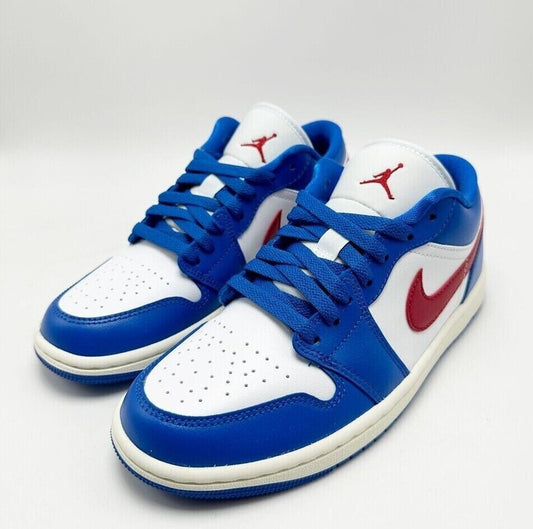 *NEW* Women Air Jordan 1 Low Sport Blue Gym Red (DC0774 416)