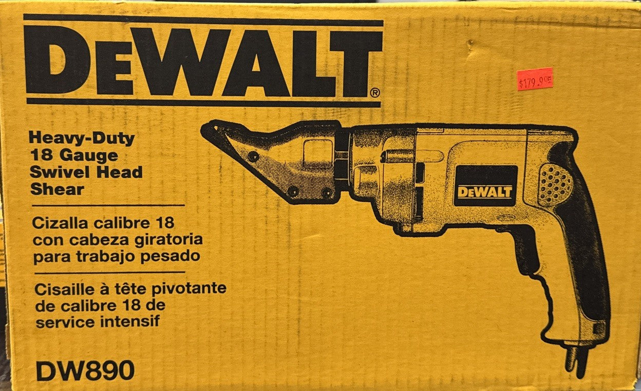 New DEWALT DW890 Variable Speed 18 Gauge Swivel Head Shear