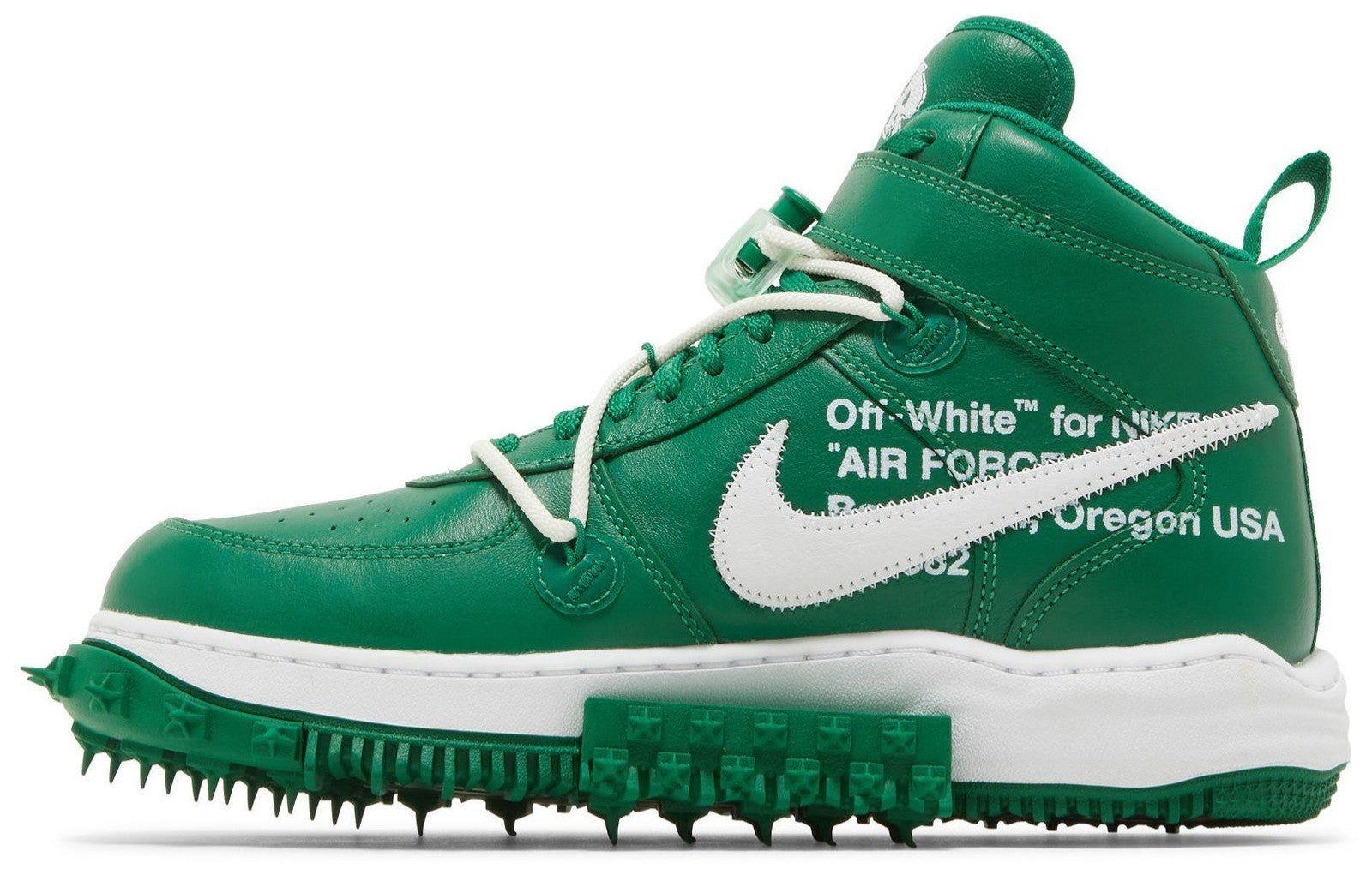 Nike Off-White Air Force 1 Mid SP Leather Size 14 Pine Green White DR0500 300