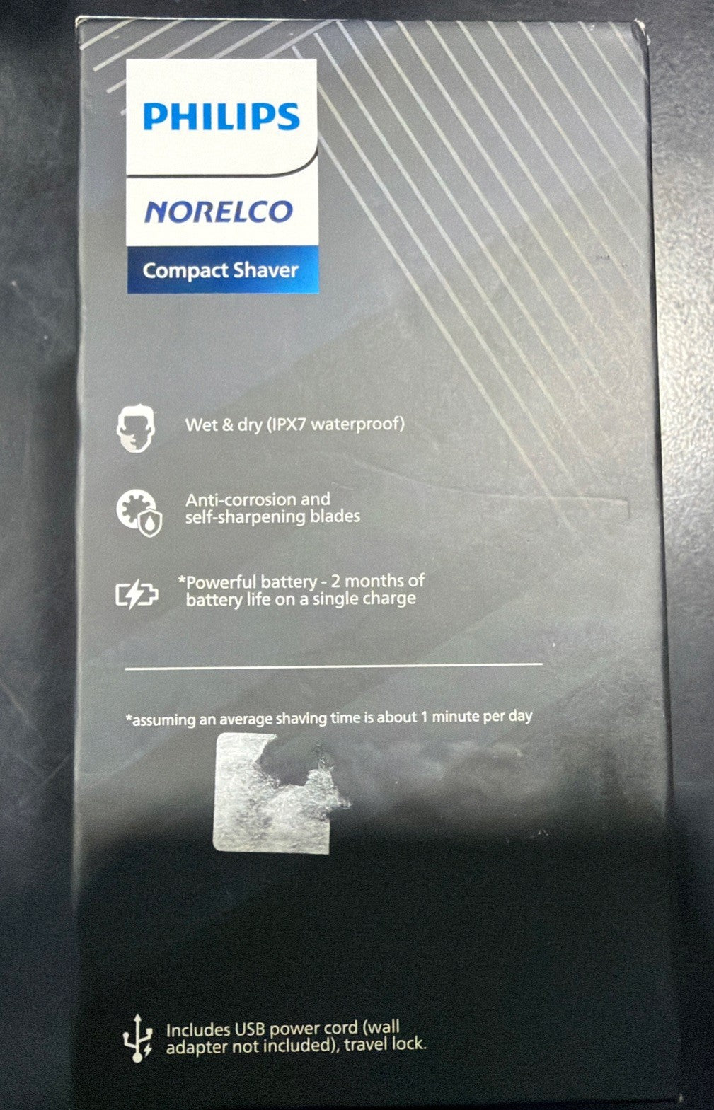 NEW Philips NORELCO 5V Compact Wet/Dry Shaver PQ888/81 Black/Silver 0534