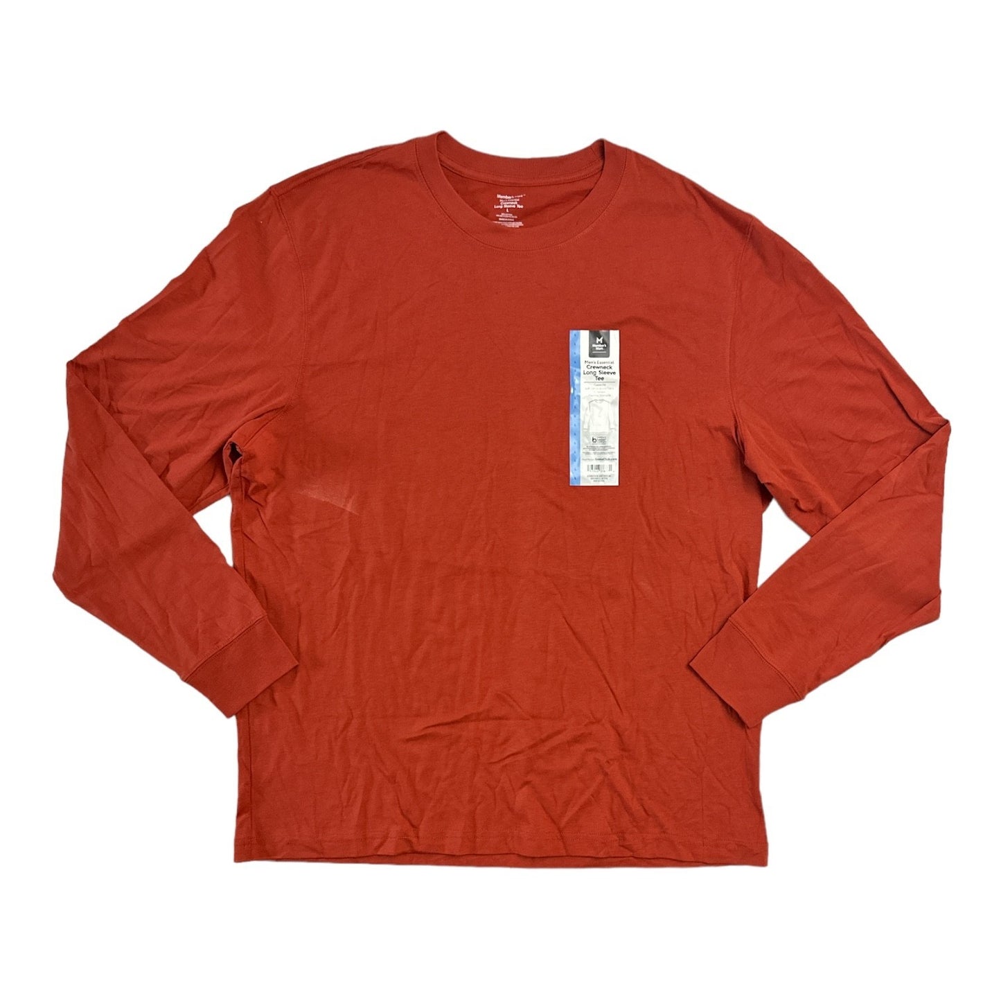 3 Pack Member's Mark Men Essential Classic Crewneck Long Sleeve Tee Spiced Cider