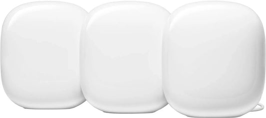 Google Nest Wifi Pro 6E 2 Port Wireless Mesh Router - Pack of 3 - Snow New