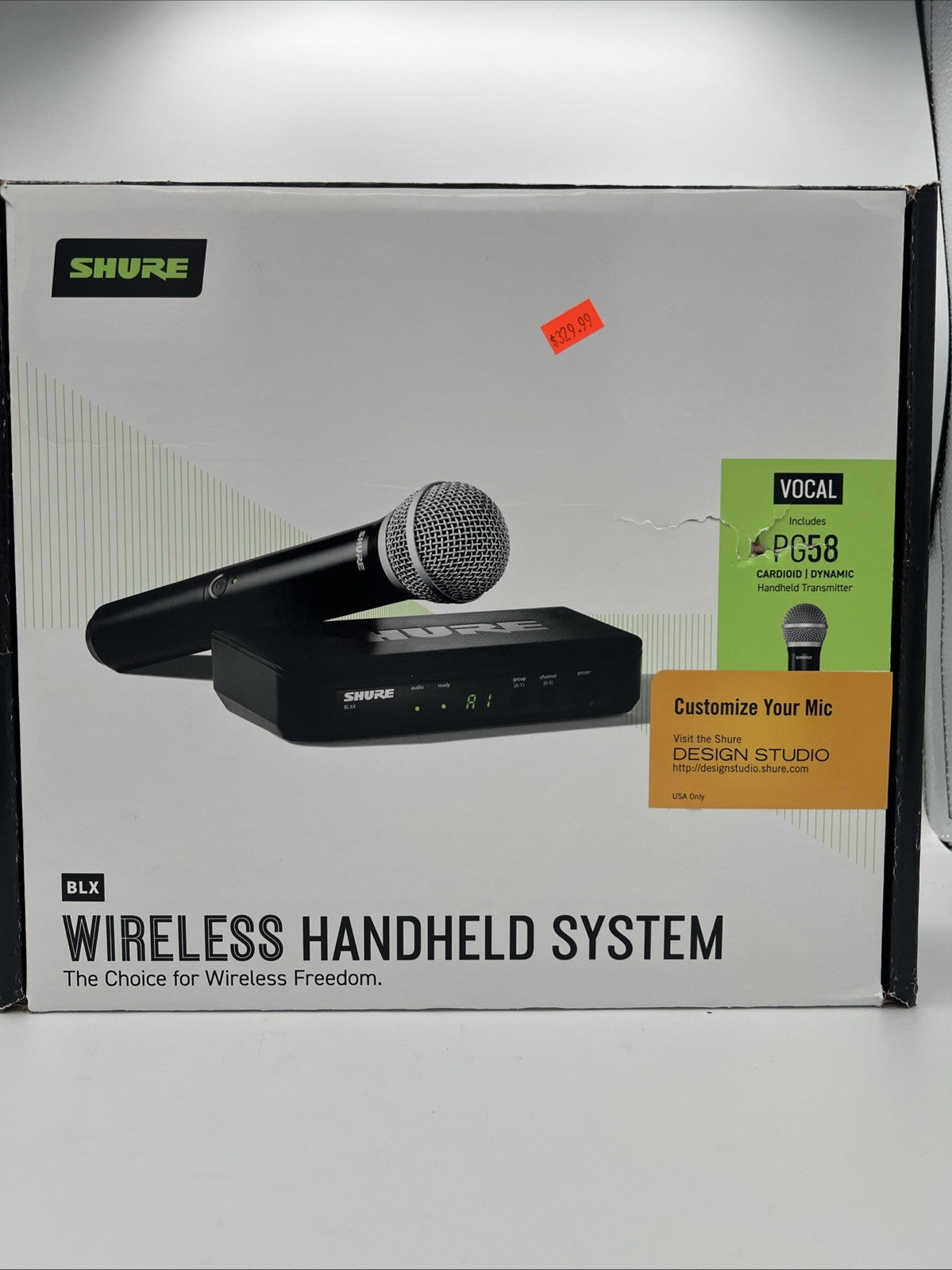 Shure BLX24/PG58 Wireless System w/Cordless PG58 Handheld Vocal Microphone H10