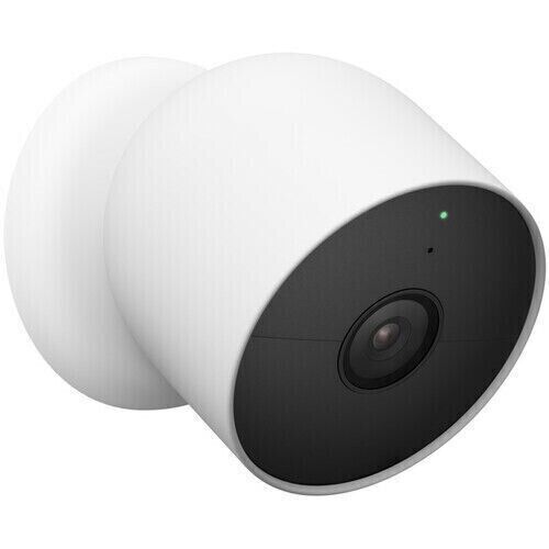 Google - Nest Cam Indoor/Outdoor Wire Free Security Camera - Snow