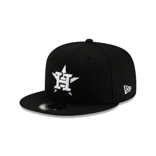 new era Houston Astros Basic Black & White 9FIFTY Snapback Hat