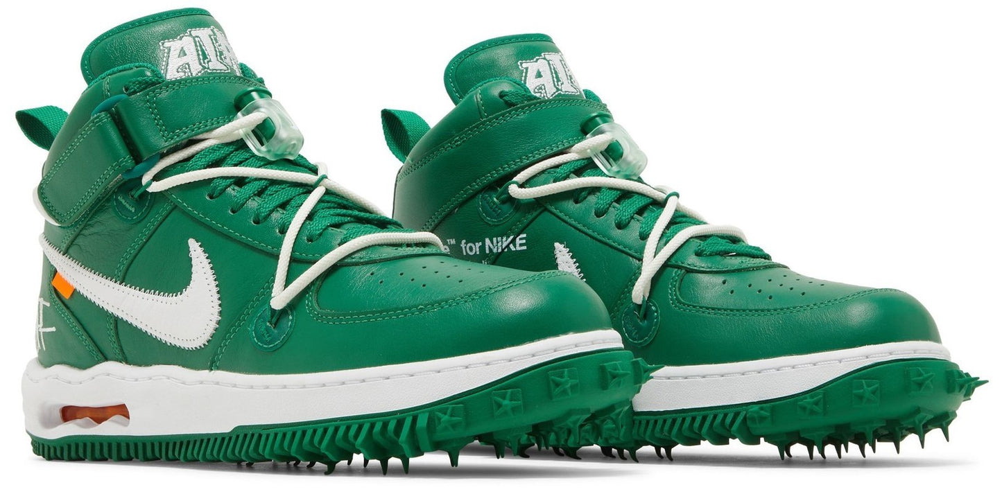 Nike Off-White Air Force 1 Mid SP Leather Size 14 Pine Green White DR0500 300